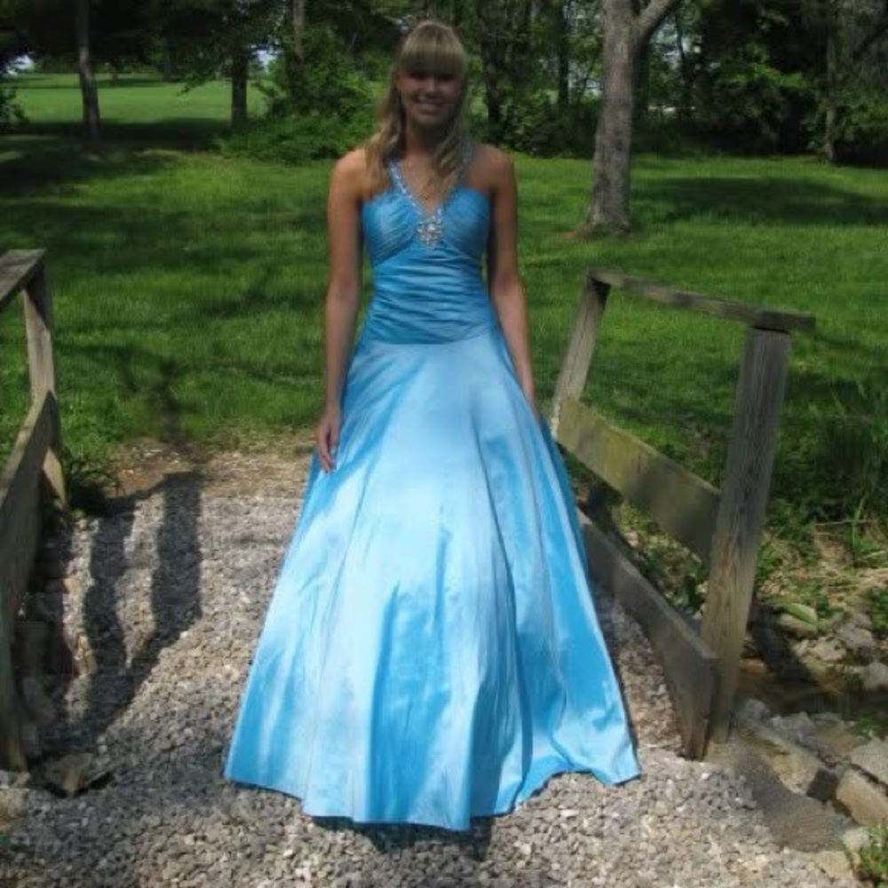 Night Moves Turquoise Prom Dress Ball Gown